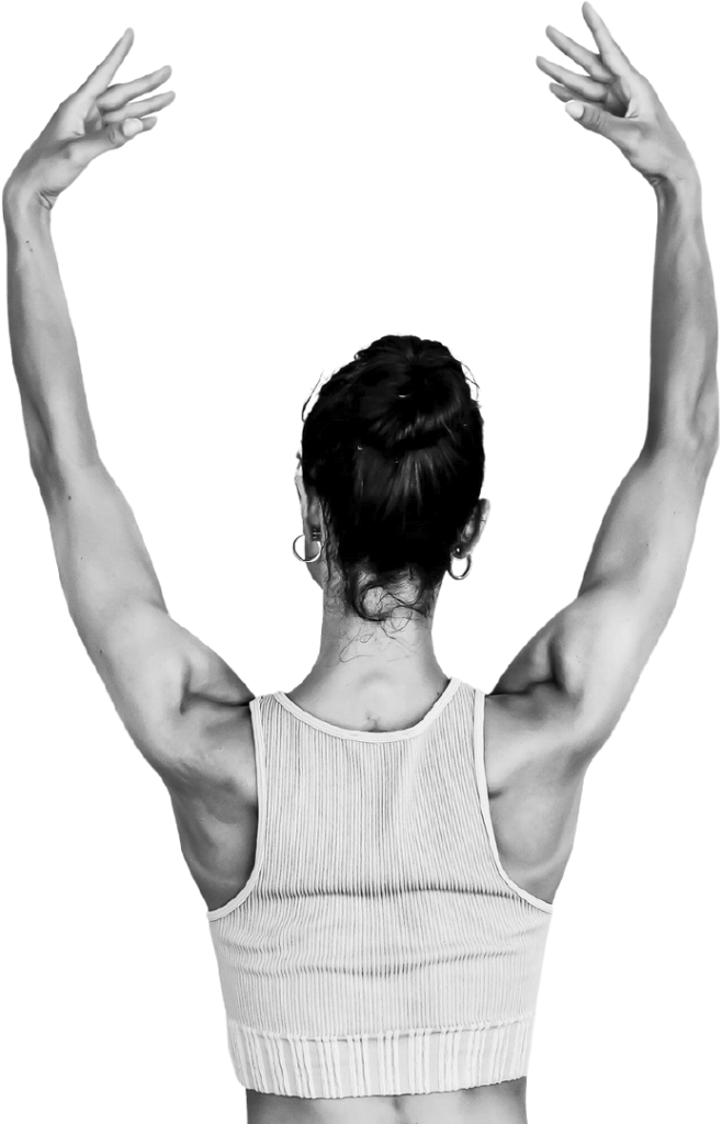 gimnasta estirando blanco y negro