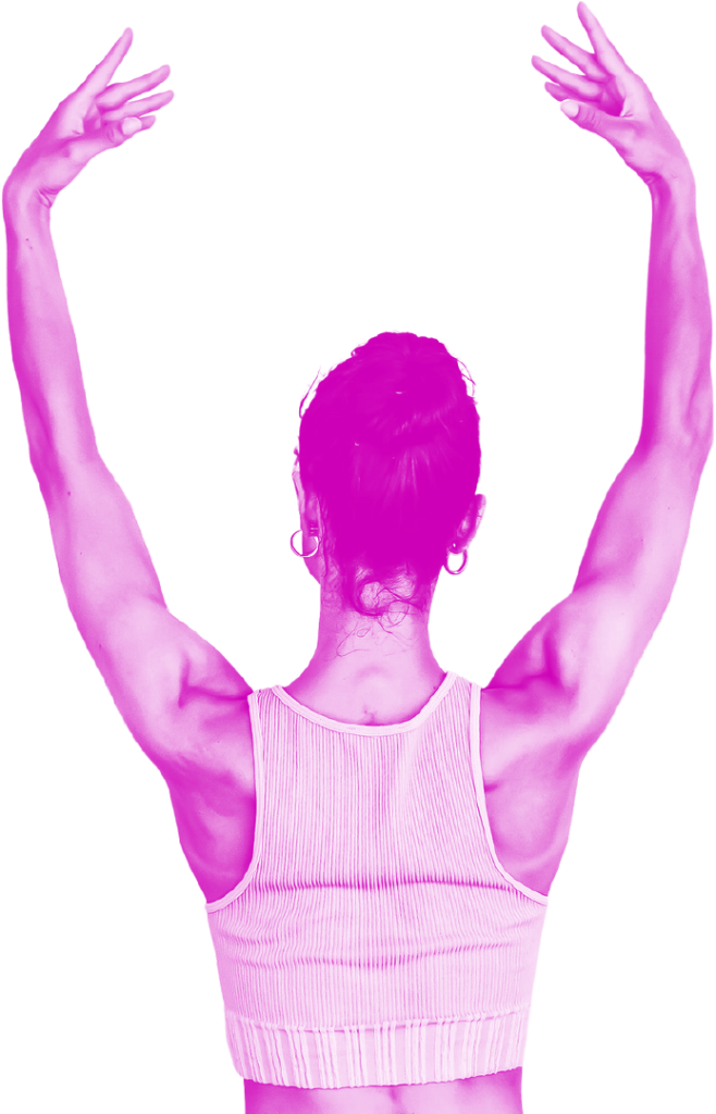 gimnasta estirando magenta